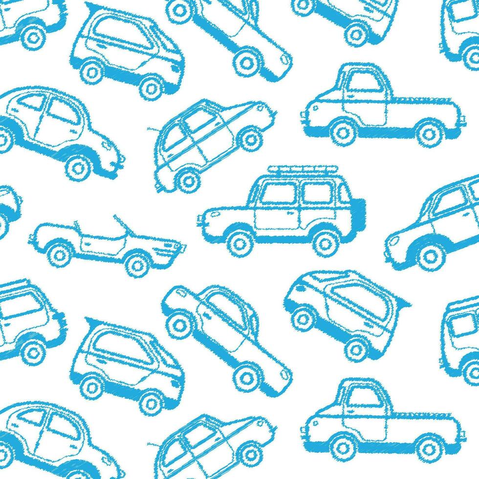 patroon naadloos auto's gemakkelijk minimalistische achtergrond kinderen vector