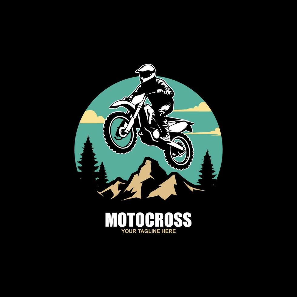 motorcross ras, rijder Aan motor, geïsoleerd vector silhouet