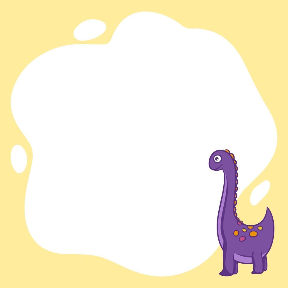 dinosaurussen. vectorframe in de vorm van een plek, cartoonstijl. sjabloon. vector