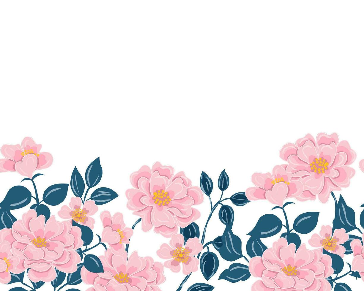 roze roos hand- getrokken bloem naadloos achtergrond vector