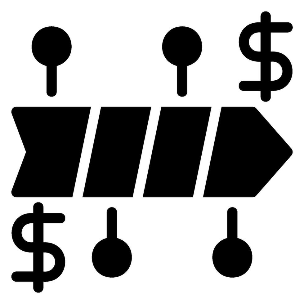 tijdlijn glyph-pictogram vector