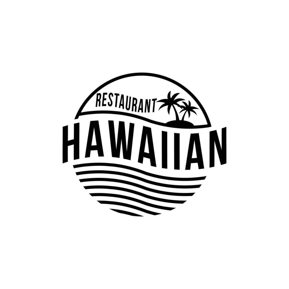 hawaiiaans restaurant hipster wijnoogst logo ontwerp vector