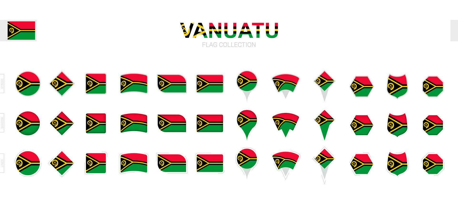 groot verzameling van vanuatu vlaggen van divers vormen en Effecten. vector