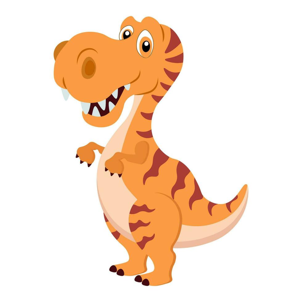 schattig grappig tekenfilm dinosaurus Aan een wit achtergrond. afdrukken, illustratie, vector