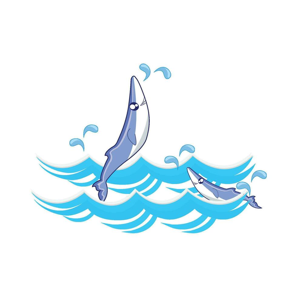 walvis met zee Golf illustratie vector