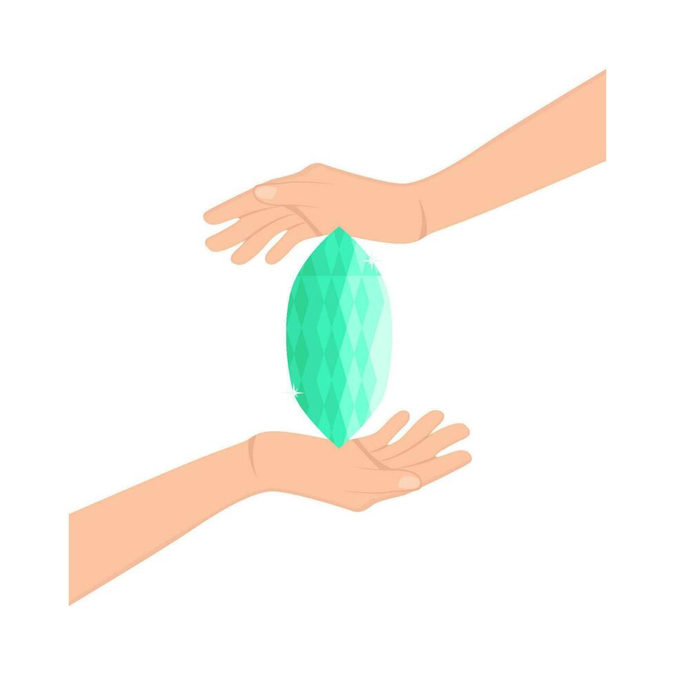 diamant in hand- illustratie vector