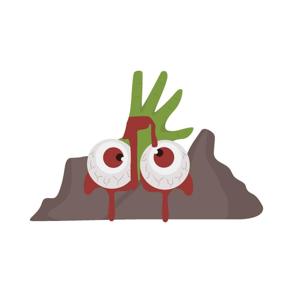 oog in hand- zombie illustratie vector