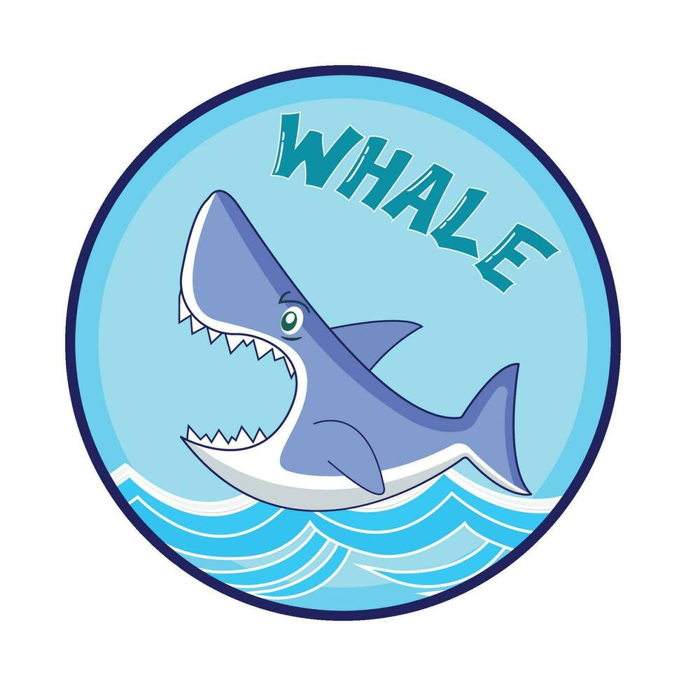 walvis met zee in knop illustratie vector