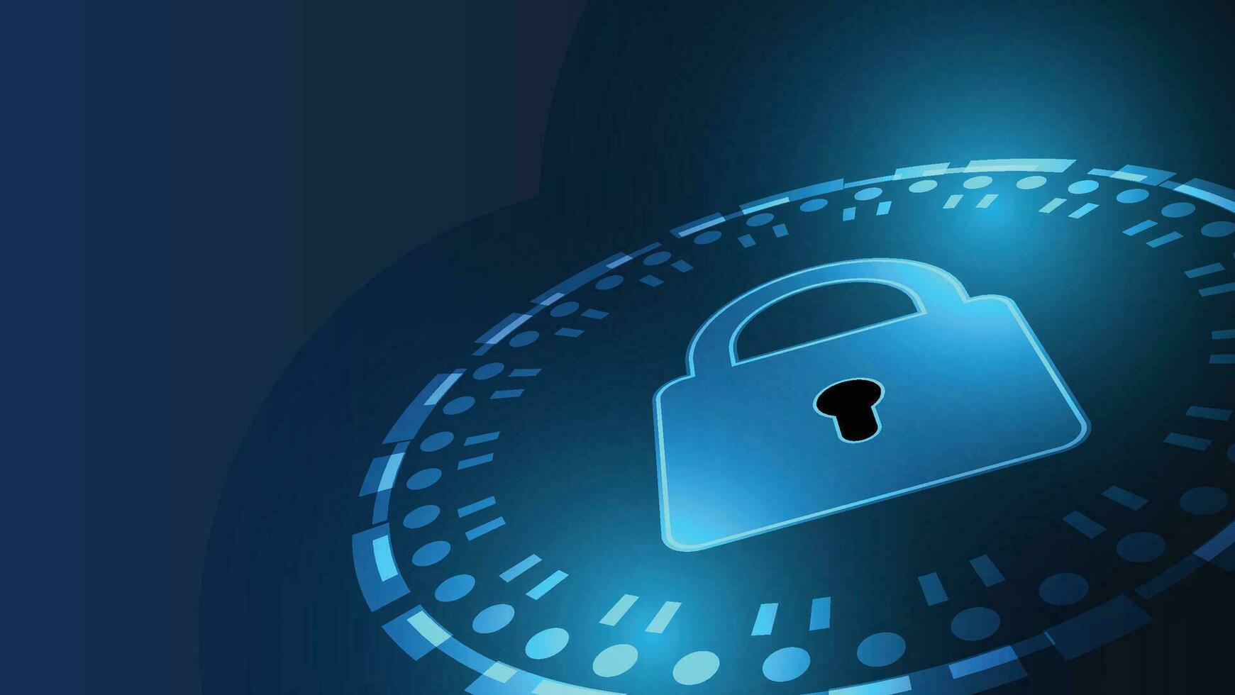 digitaal slot symbool Aan donker blauw achtergrond. cyber veiligheid en privacy netwerk concept vector