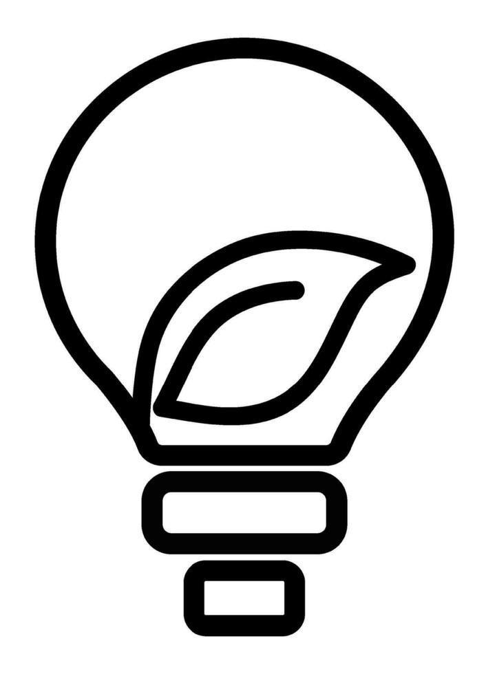 duurzame ecologisch energie icoon. schijnend elektrisch ecologie licht lamp met blad binnen. Gaan groen lamp buis silhouet. bewerkbare hartinfarct. lijn vector illustratie. ontwerp Aan wit achtergrond. eps 10