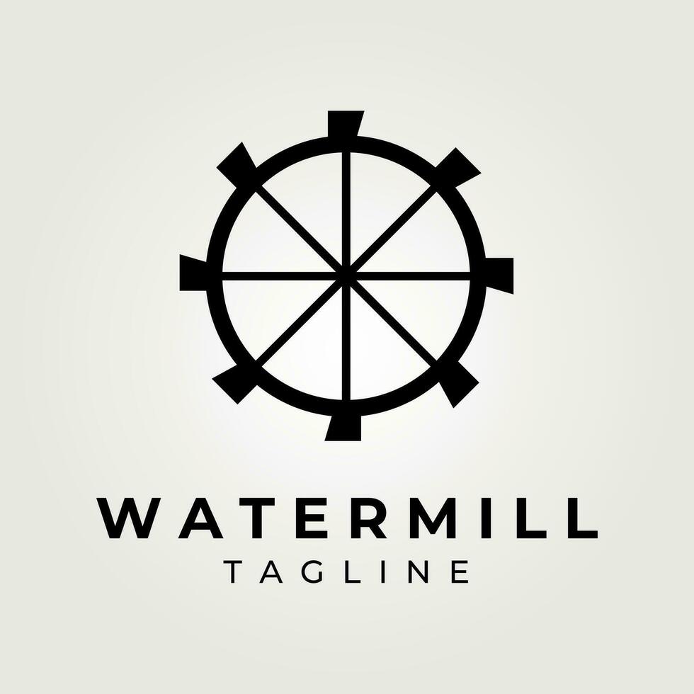 water molen logo vector wijnoogst illustratie ontwerp , icoon, concept, gemakkelijk en minimalistische