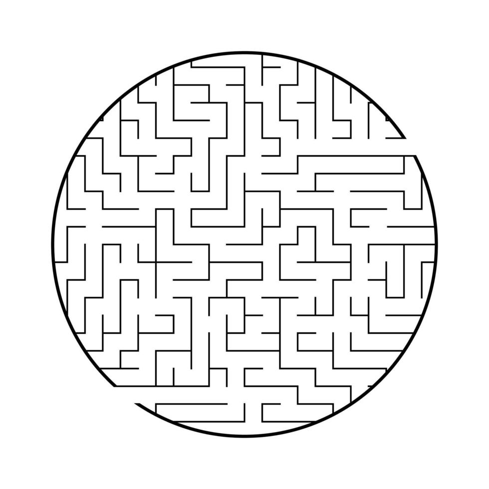 abstracte ronde doolhof. spel voor kinderen en volwassenen. puzzel voor kinderen. labyrint raadsel. platte vectorillustratie geïsoleerd op een witte achtergrond. vector