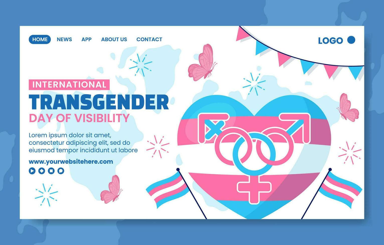 transgender dag van zichtbaarheid sociaal media landen bladzijde tekenfilm Sjablonen achtergrond illustratie vector