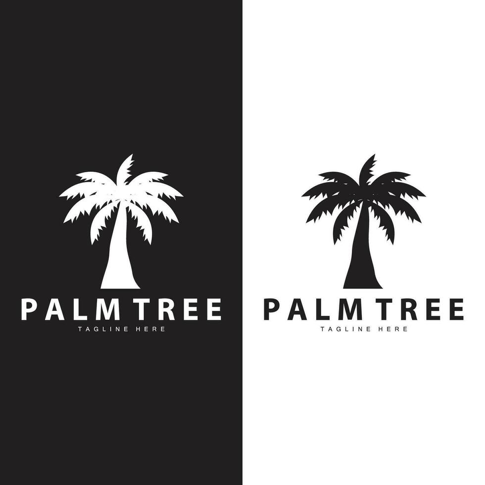 kokosnoot boom logo ontwerp zomer strand fabriek palm boom illustratie sjabloon vector