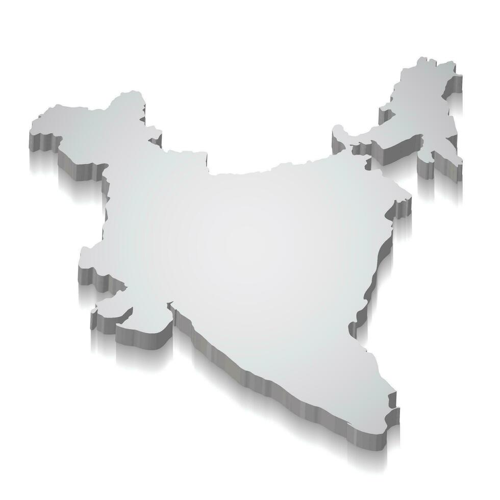 3d kaart van Indië in isometrische visie Aan wit achtergrond vector