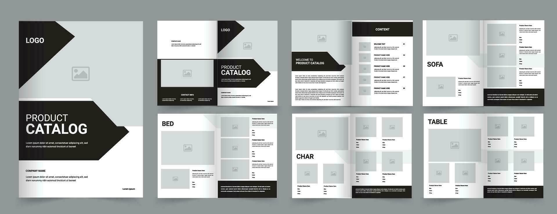 Product catalogus ontwerp of meubilair Product catalogus ontwerp sjabloon vector