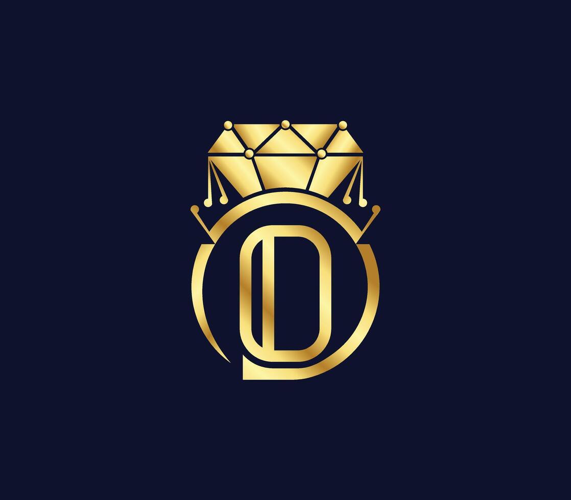 O brief creatief diamant luxe modern logo ontwerp bedrijf concept vector