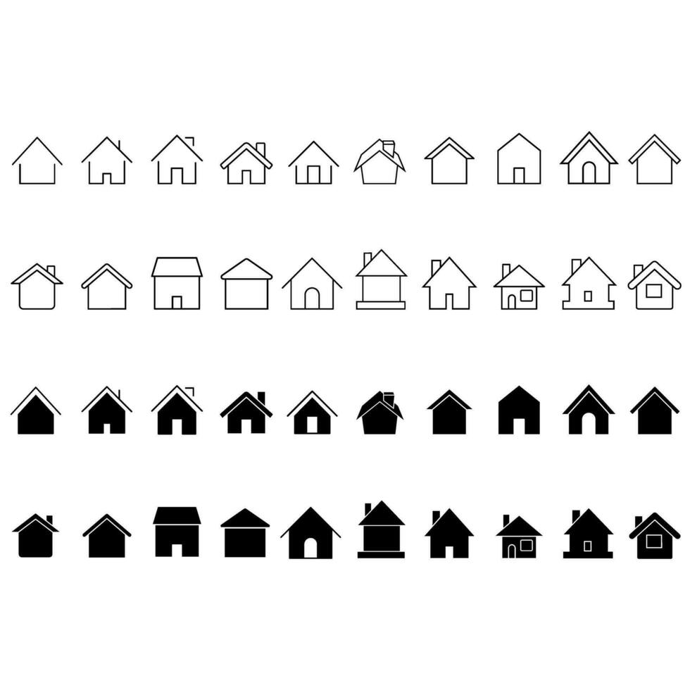 huis icoon vector set. huis illustratie teken verzameling. huisje symbool. hut logo.