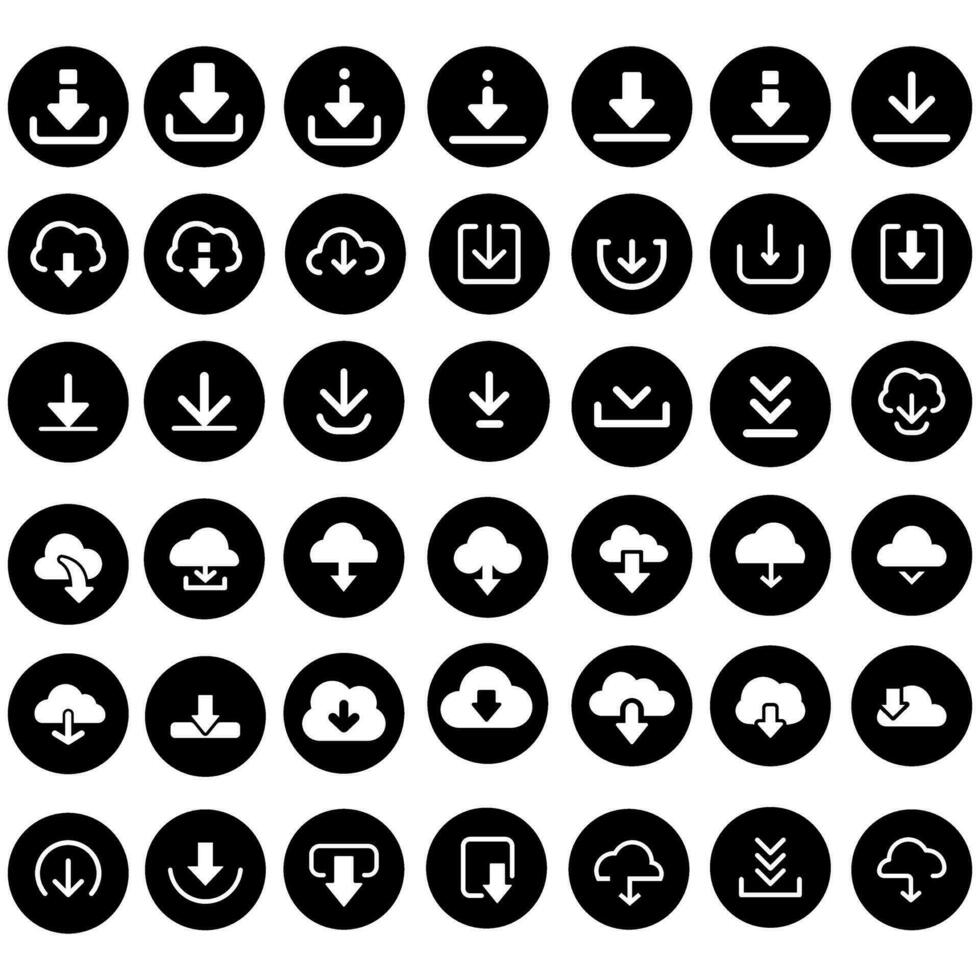 downloaden icoon vector set. uploaden knop illustratie verzameling. laden symbool of logo.