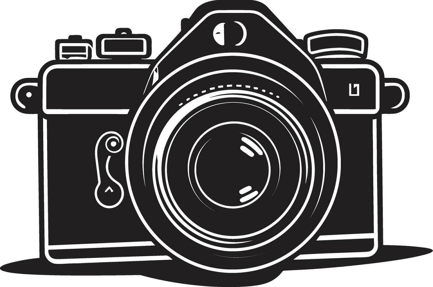 camera lens logo in solide zwart vector silhouetklassiek fotografie silhouet een tijdloos symbool van creativiteit