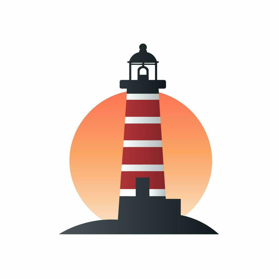 ai gegenereerd software bouwkunde onderhoud gevulde helling logo. betrouwbaarheid bedrijf waarde. vuurtoren gemakkelijk illustratie. ontwerp element. ai kunst voor zakelijke branding vector