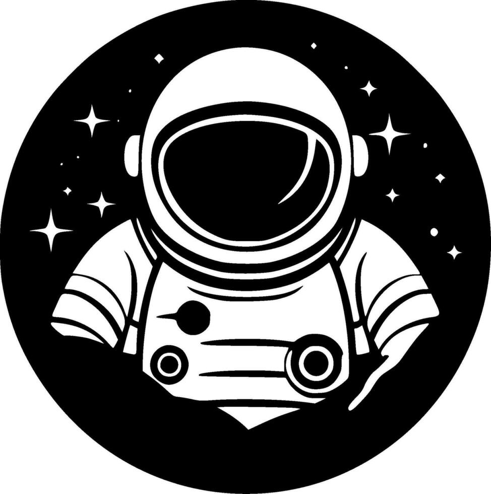 astronaut, zwart en wit vector illustratie