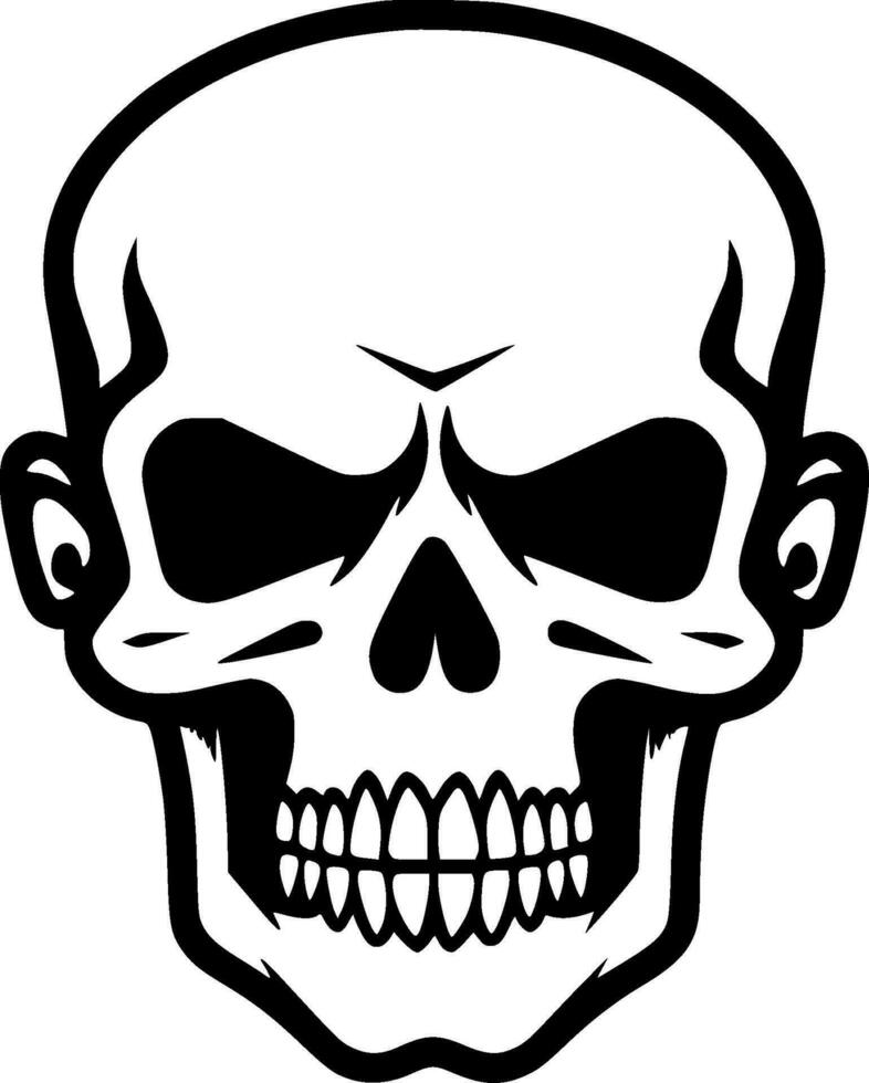 schedel, zwart en wit vector illustratie