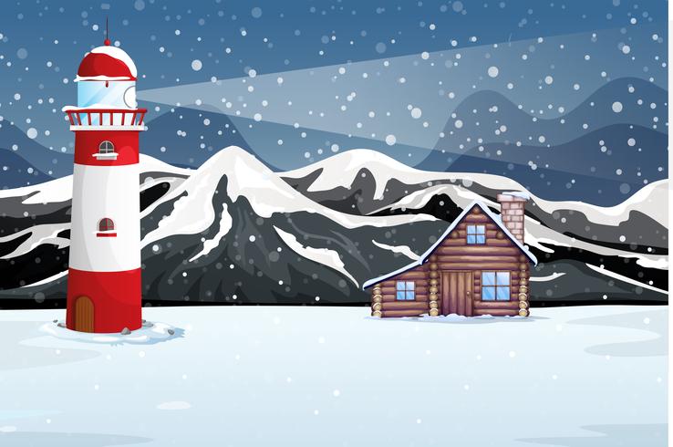 Het landelijke landschap van de de winternacht vector