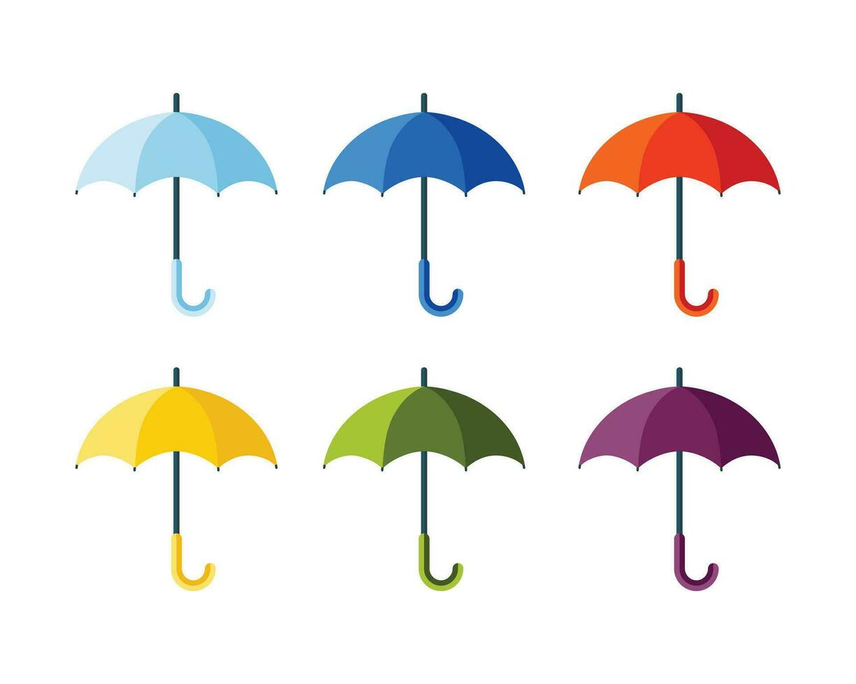 paraplu icoon set. paraplu vector illustratie