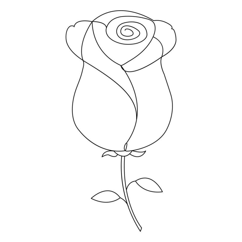 continu mooi roos bloemen single lijn tekening vector kunst