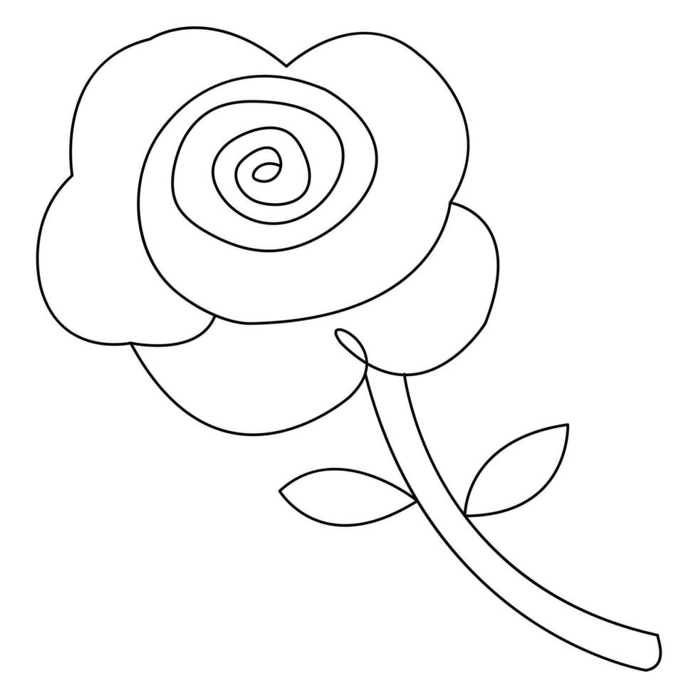 continu mooi roos bloemen single lijn tekening vector kunst