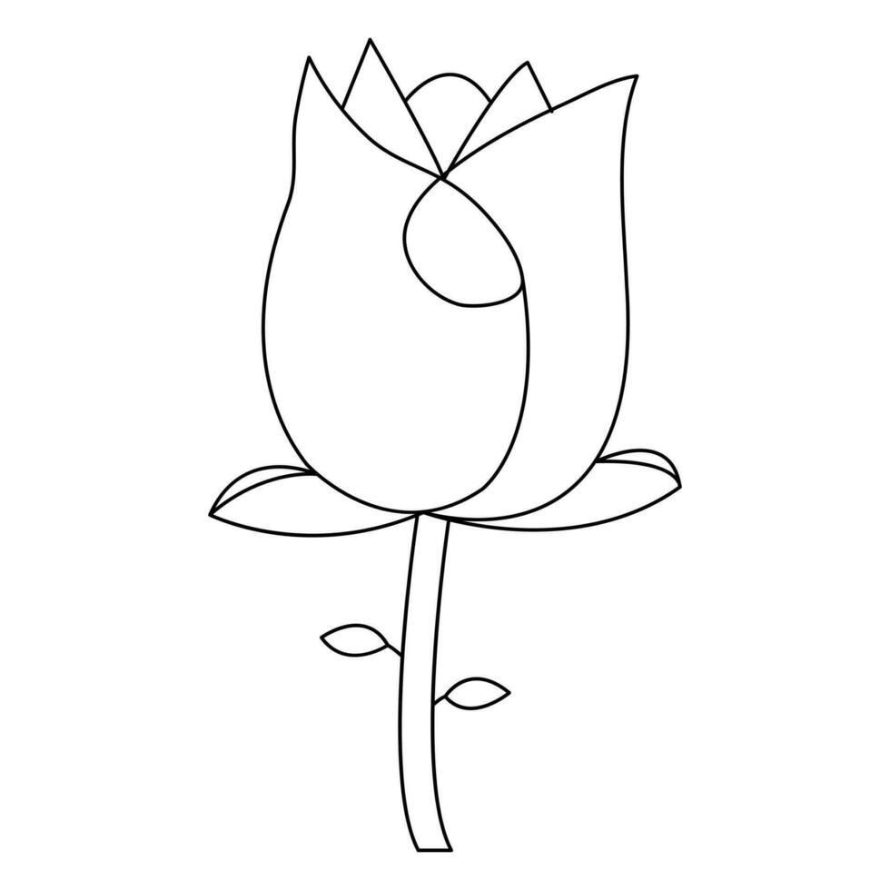 continu mooi roos bloemen single lijn tekening vector kunst