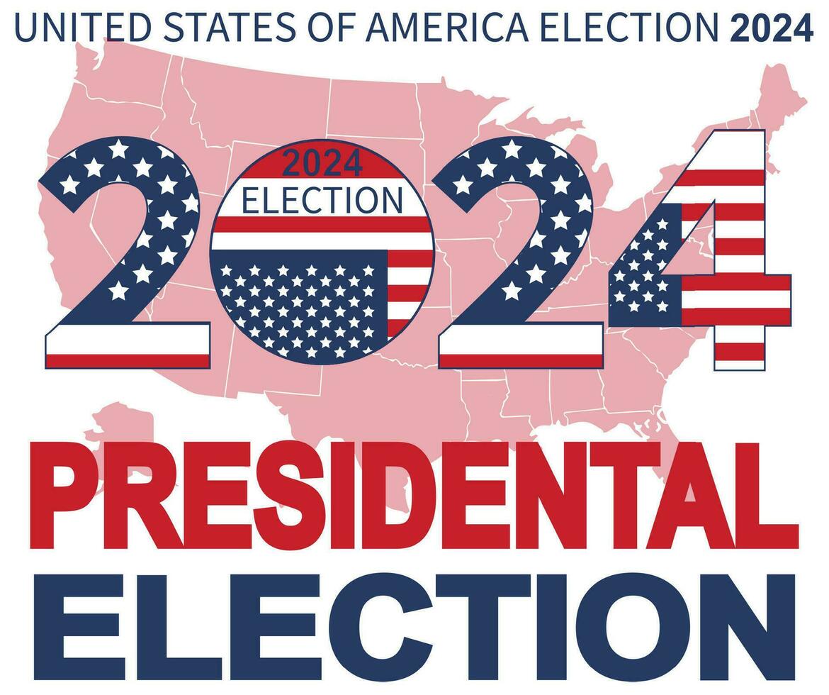 2024 presidentieel verkiezing dag in Verenigde Staten van Amerika, november 5, kaart ontwerp. stemmen voor uw toekomst vector