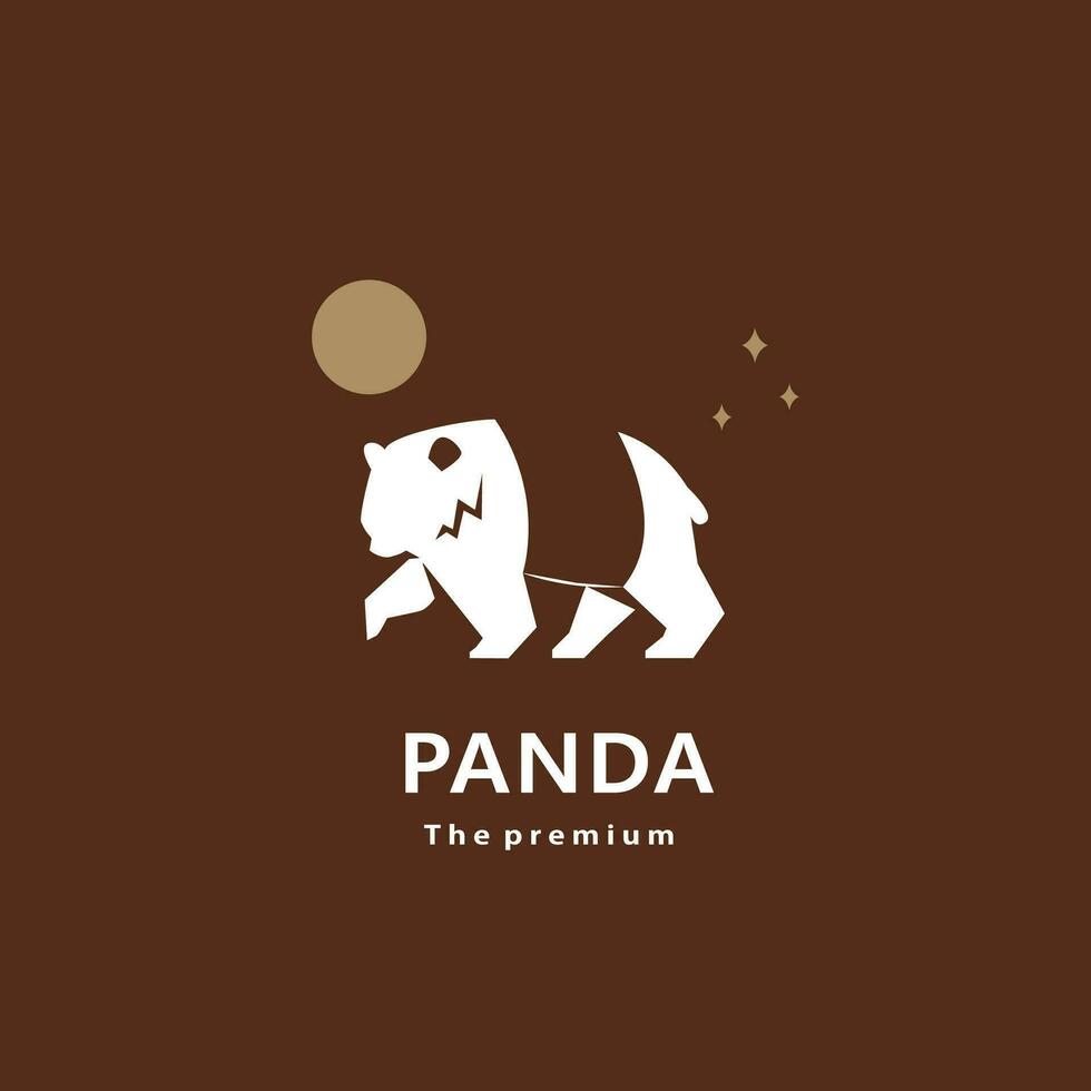 dier panda natuurlijk logo vector icoon silhouet retro hipster