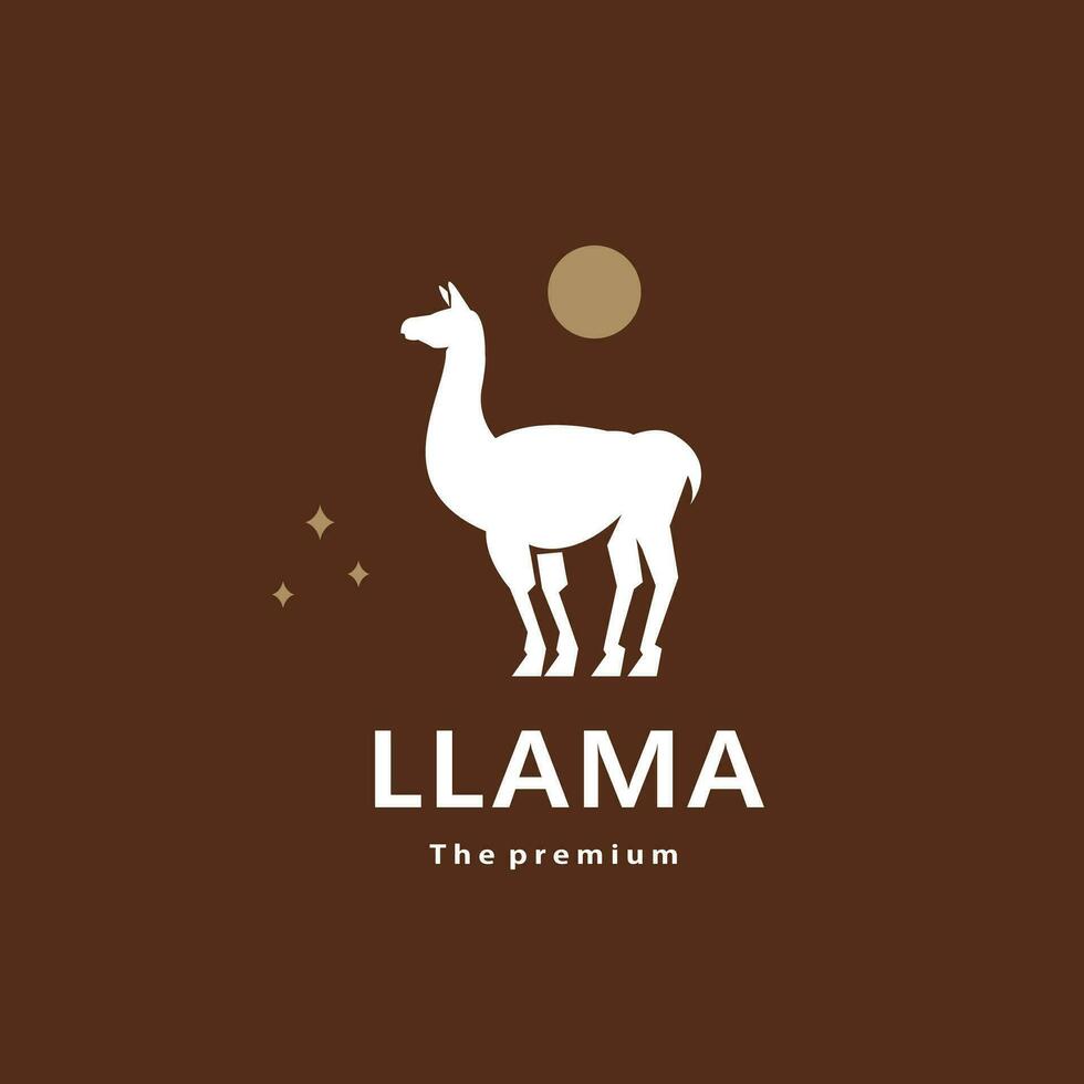 dier lama natuurlijk logo vector icoon silhouet retro hipster