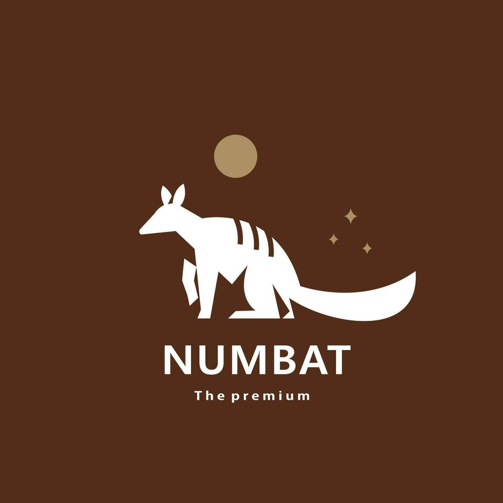 dier numbat natuurlijk logo vector icoon silhouet retro hipster