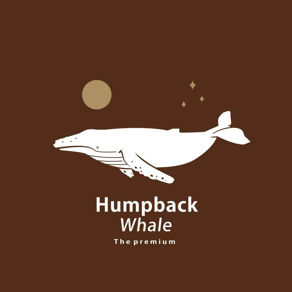 dier gebochelde walvis natuurlijk logo vector icoon silhouet retro hipster