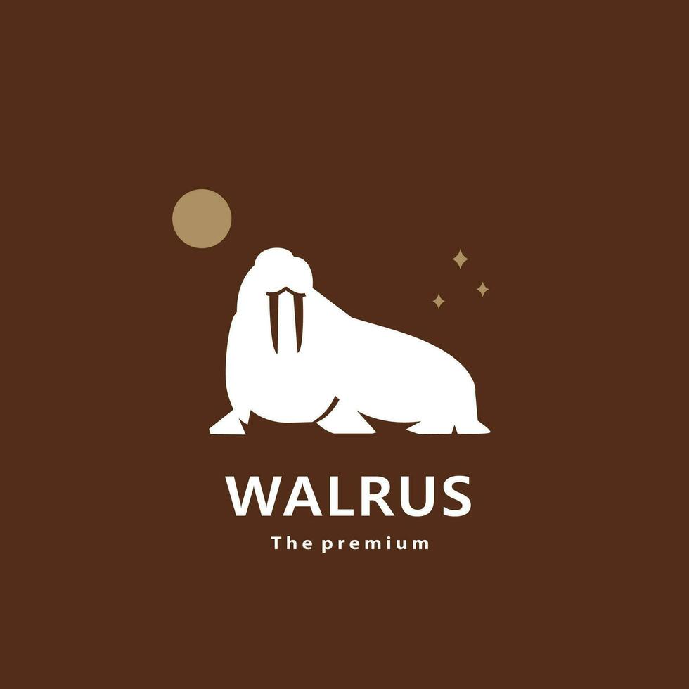 dier walrus natuurlijk logo vector icoon silhouet retro hipster