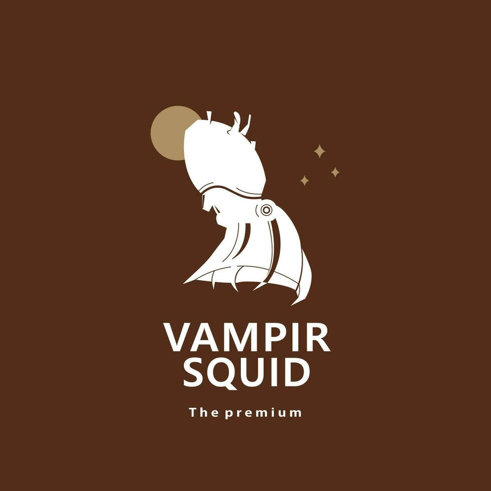 dier vampier inktvis natuurlijk logo vector icoon silhouet retro hipster