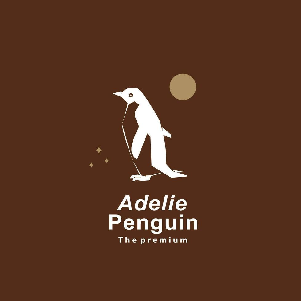 dier adélie pinguïn natuurlijk logo vector icoon silhouet retro hipster