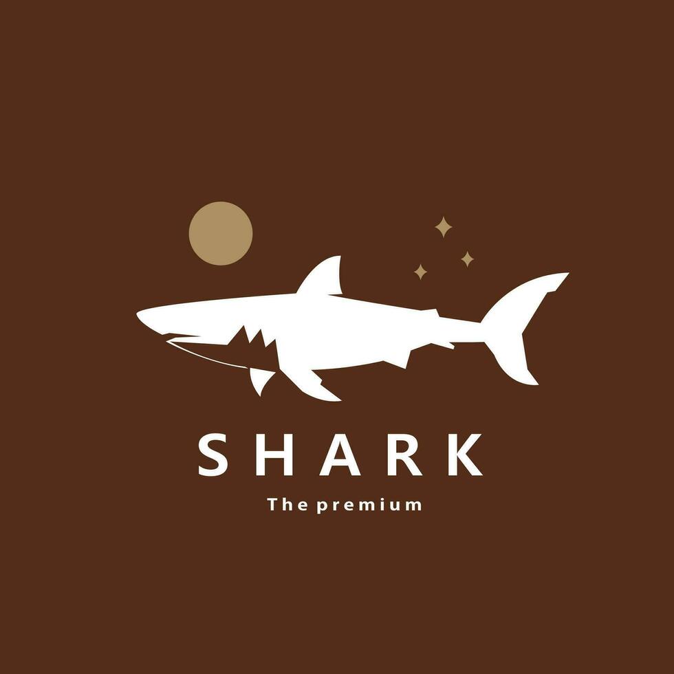 dier haai natuurlijk logo vector icoon silhouet retro hipster