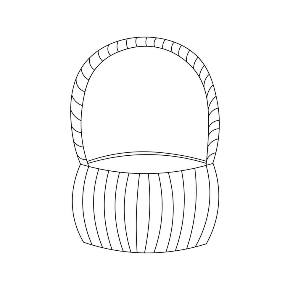 mand Aan een wit achtergrond in tekening stijl. mand voor snoepjes en snoepgoed. vector illustratie.