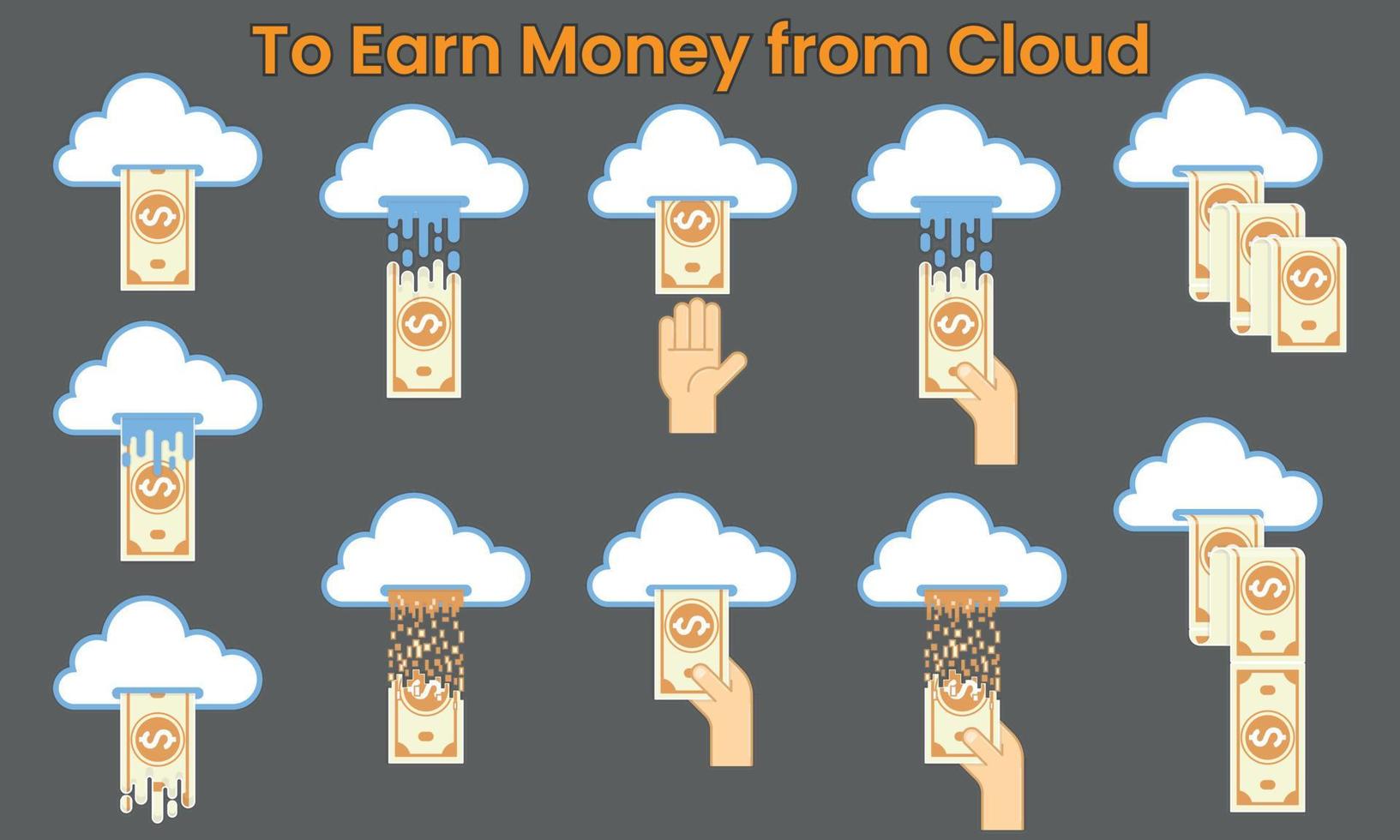 geld verdienen met cloud vector