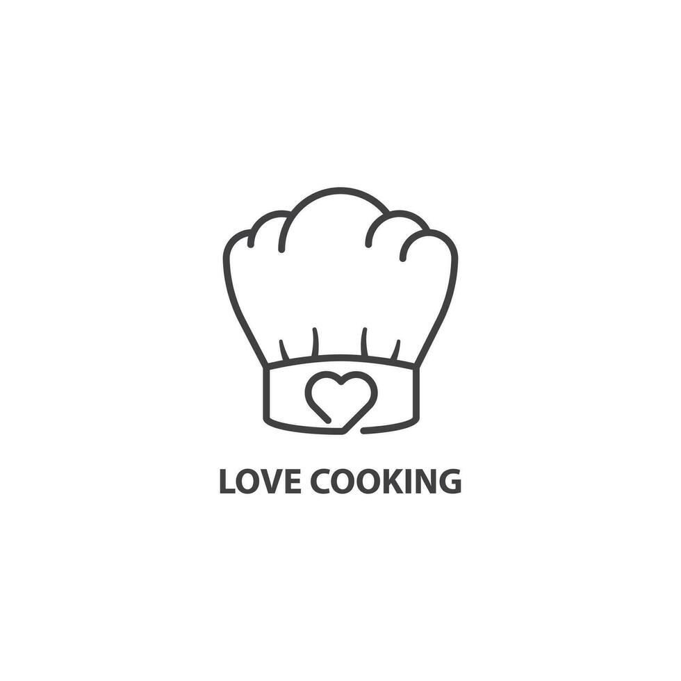 liefde Koken logo, voedsel , restaurant. vector logo icoon sjabloon
