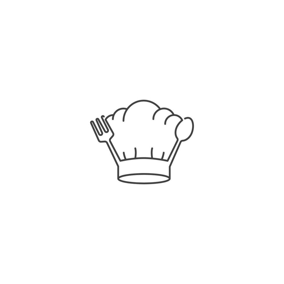 creatief chef hoed lepel. vector logo icoon sjabloon