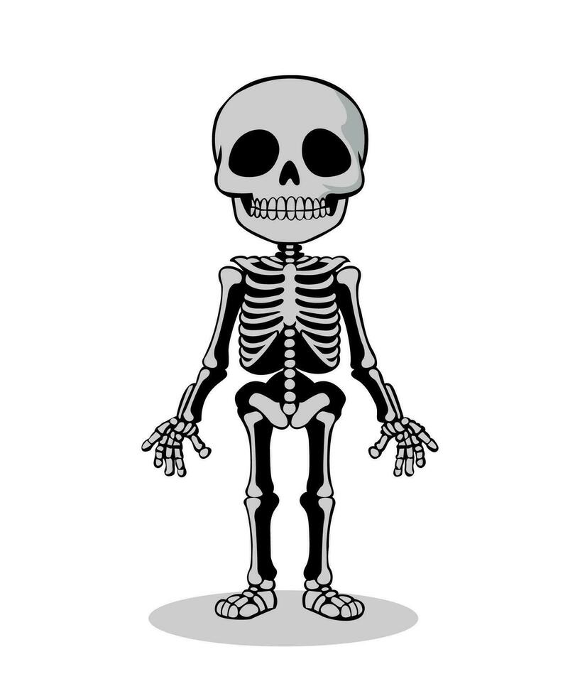 skelet mascotte vector illustratie bewerkbare eps