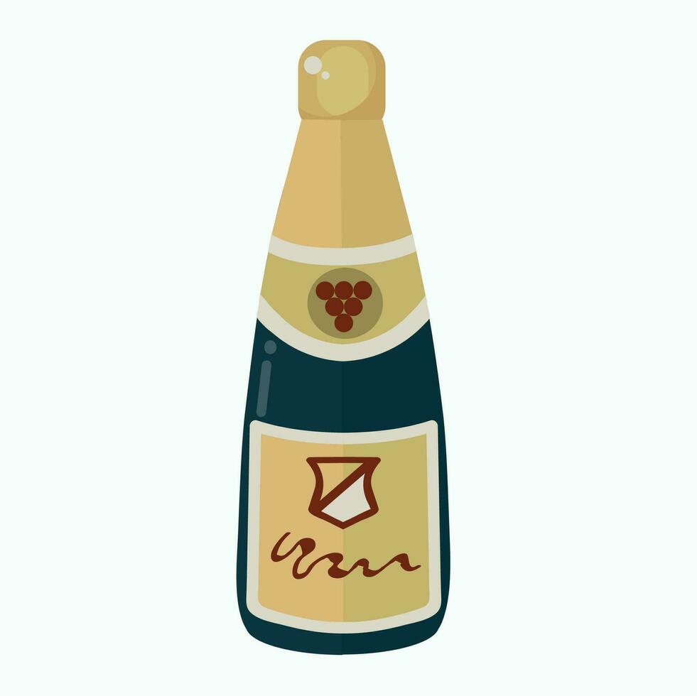 Champagne fles hand- getrokken icoon clip art avatar geïsoleerd vector illustratie