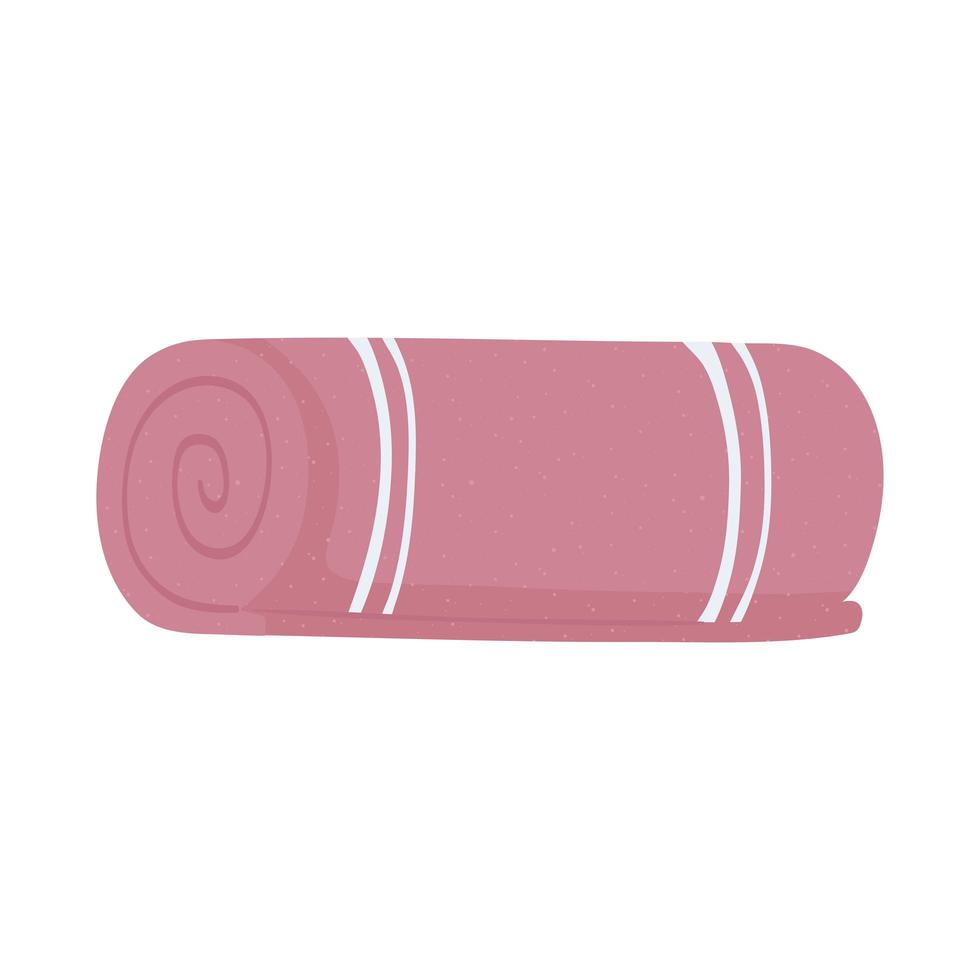 opgerolde roze handdoek vector