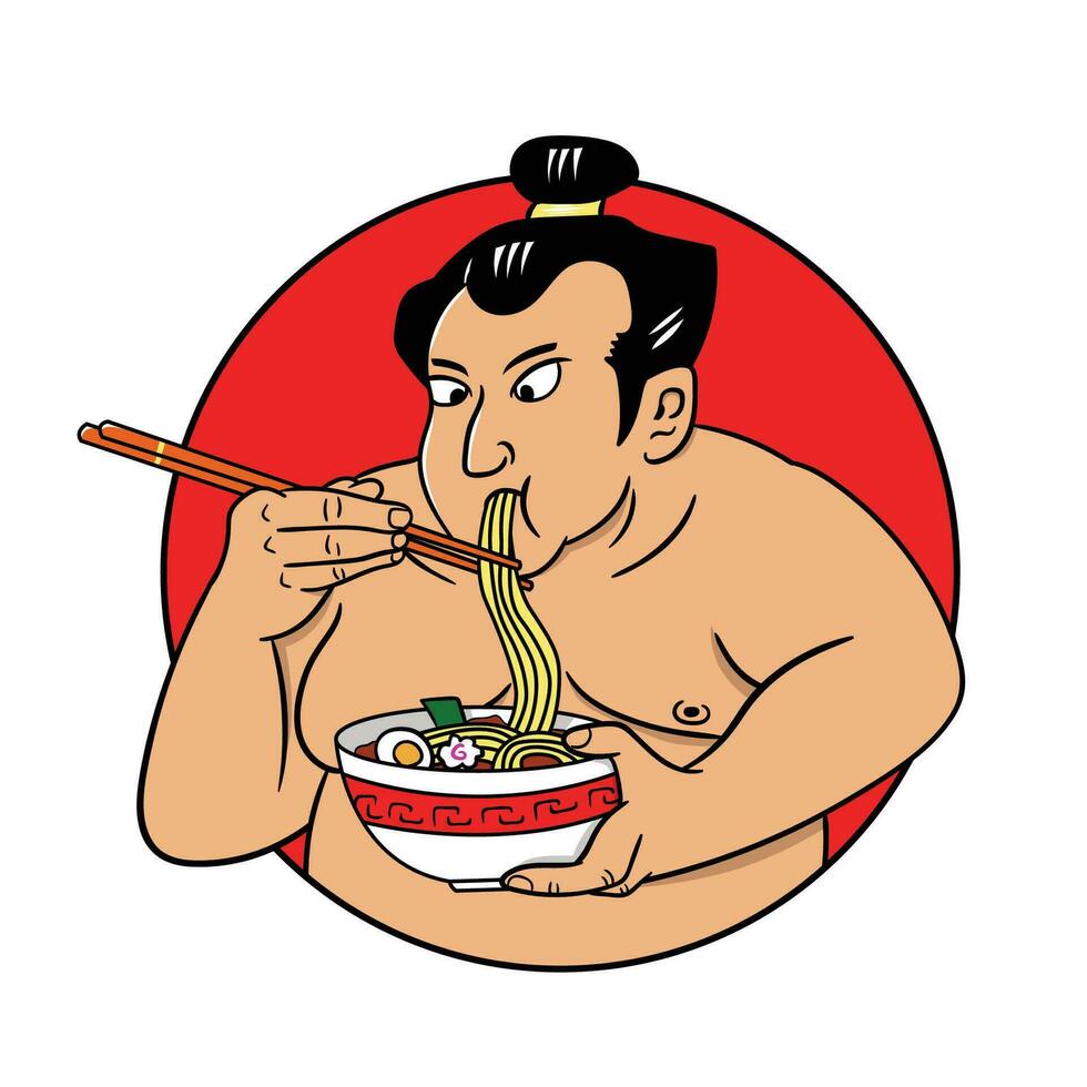 vrij ramen sumo illustratie karakter vector