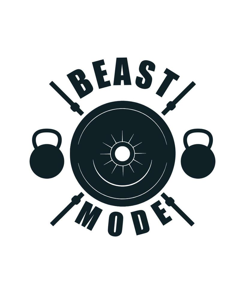 beest mode werken uit logo t-shirt ontwerp vector